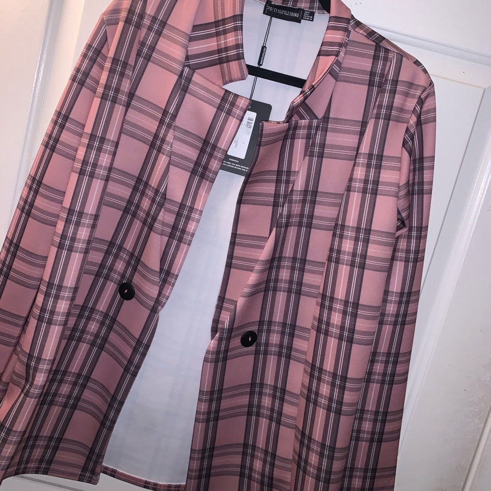 Plaid skirt and sweater set